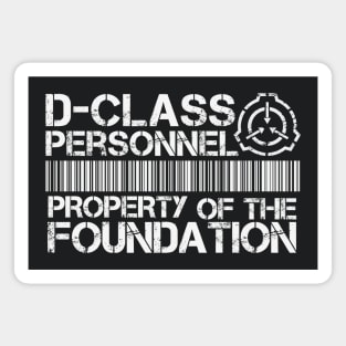 D-Class Personnel White Stamp Design Magnet